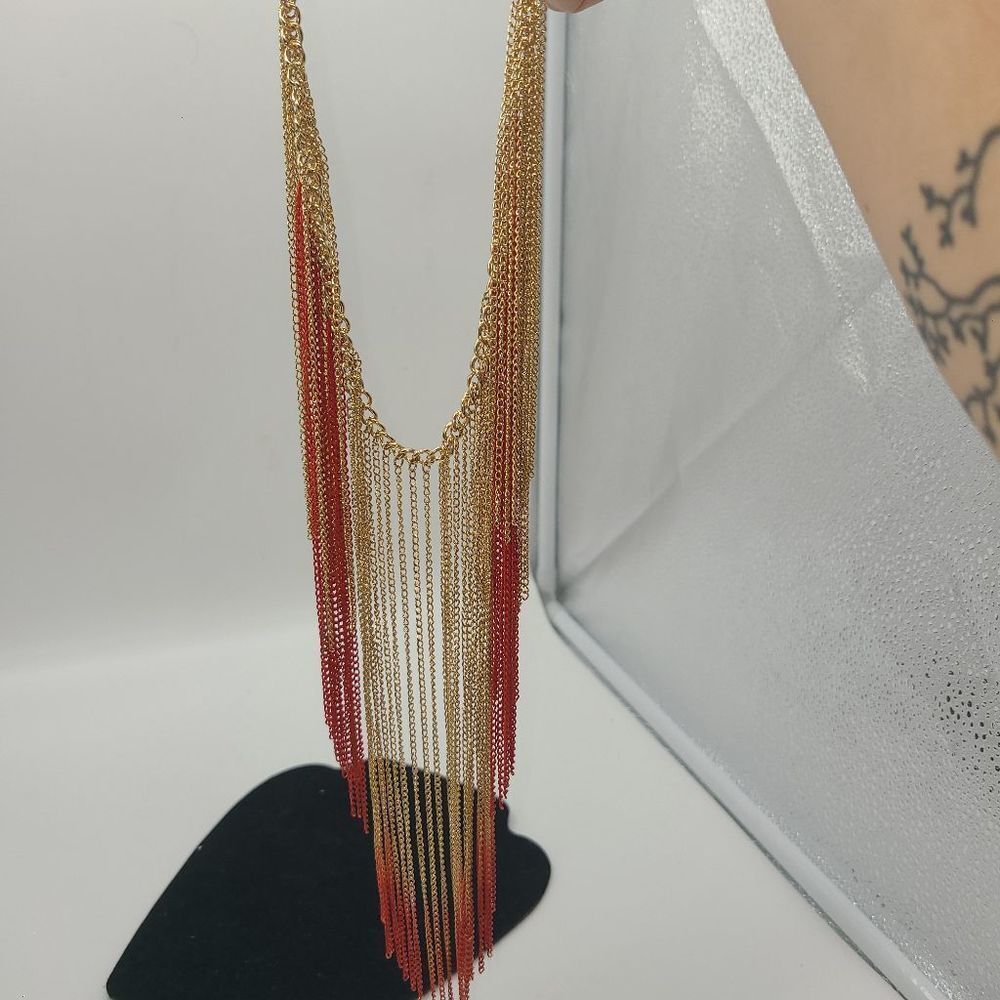 Gennaro Boho Bib Fringe Necklace - Picture 2 of 9